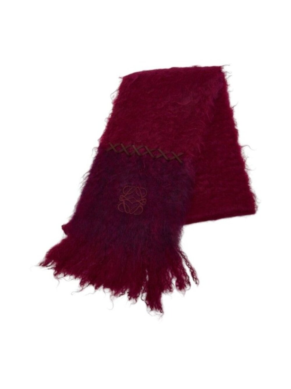 Loewe Anagram Scarf Purple Wool Mohair